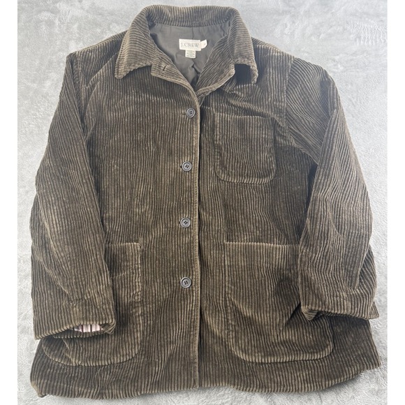 J.CREW Jackets & Blazers - J Crew Vintage Corduroy Barn Coat Jacket Womens Small Olive Lined Chore Utility